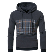 2021 Oversized New Large Size Loose Men's Casual Stitching Plaid Pullover Men's plus-size hoodies